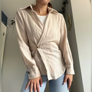 ZARA Beige Sweater Blazer